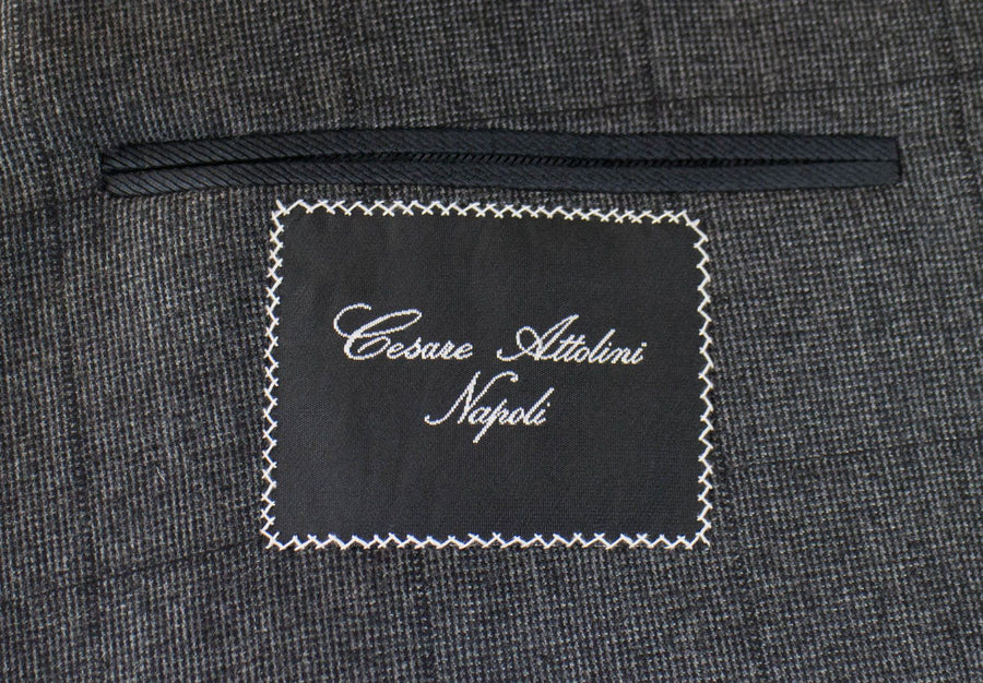 Windowpane Cashmere Blend 2 Button Suit - Gray