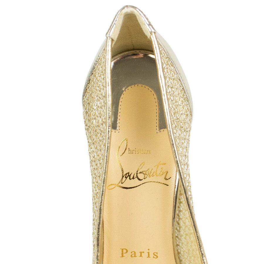 Follies Resille Mesh 100mm Mesh Pumps - Gold