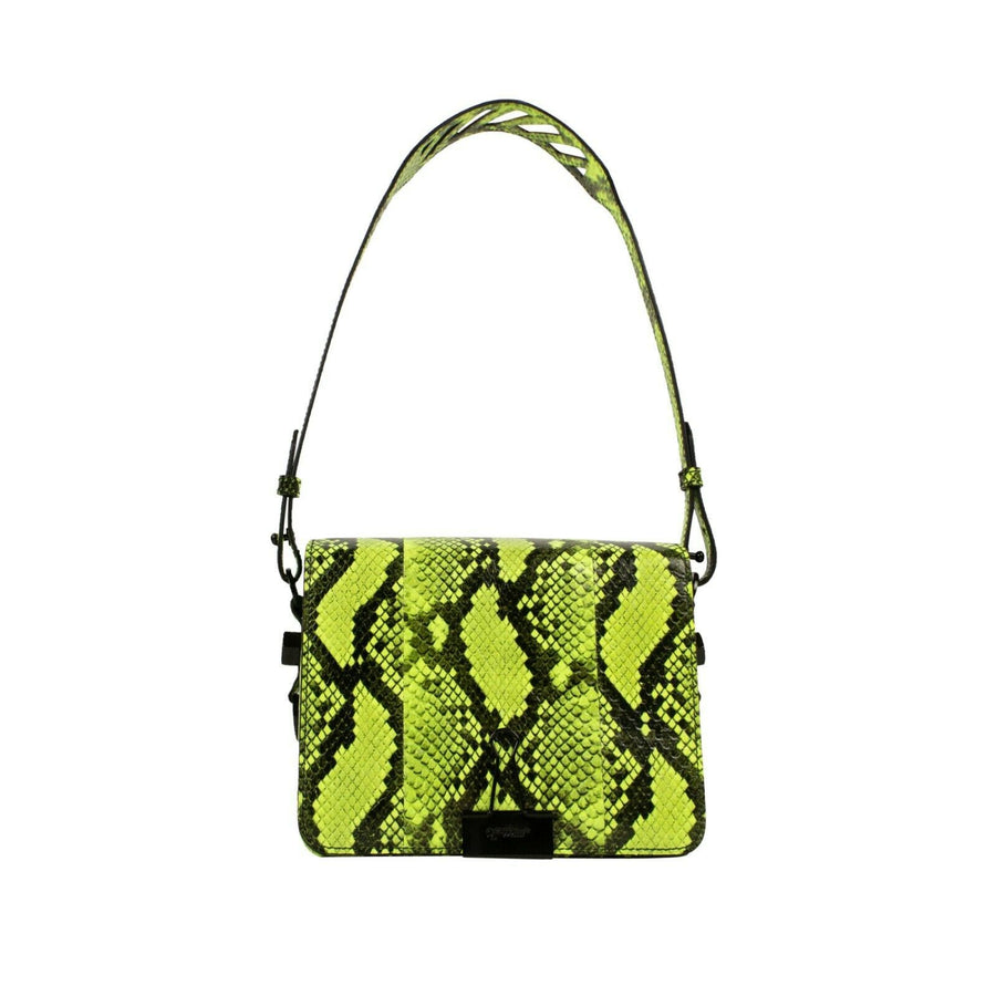 Snakeskin 'Binder Clip' Cross-Body Bag - Green