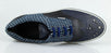 Leather and Houndstooth Fabric Studded Lace Up Oxford - Navy
