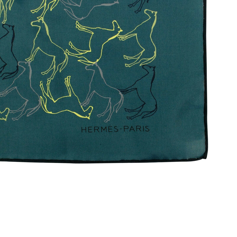 Silk Blend Carre H100 Tampon Equestre Scarf - Blue