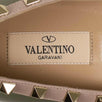 Leather Rockstud Grainy Ballet Flats - Olive Green