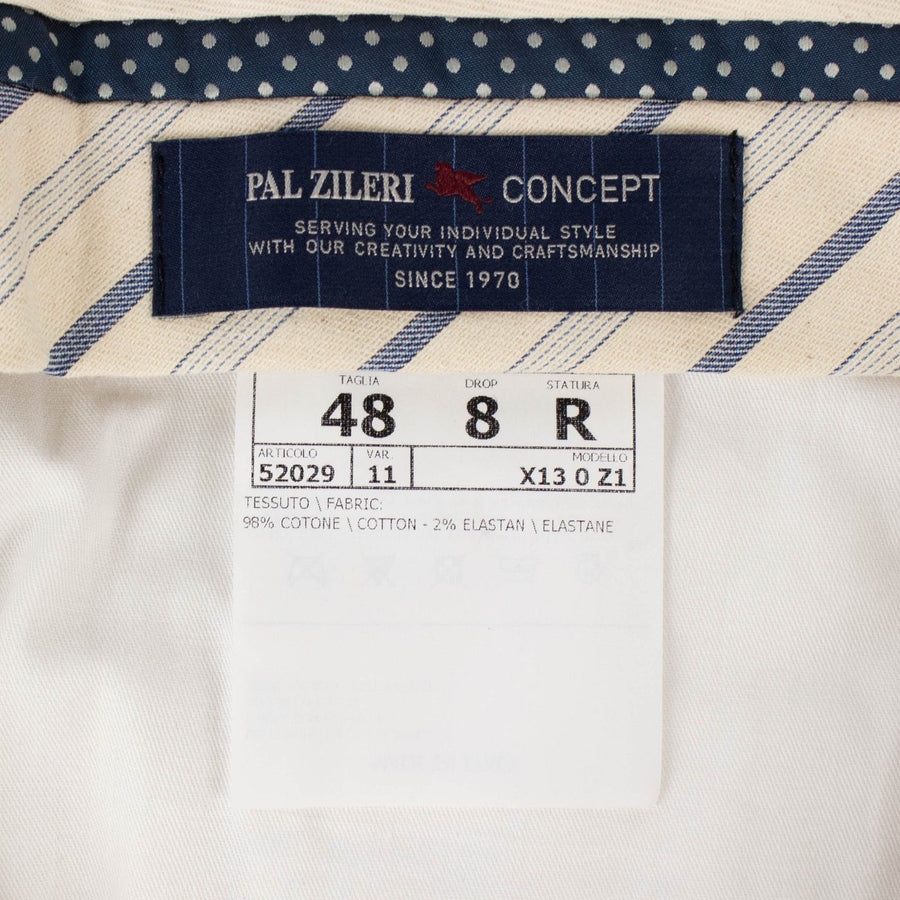 Cream Cotton Blend Dress Pants