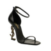 Leather Opyum YSL Heel Sandals - Black