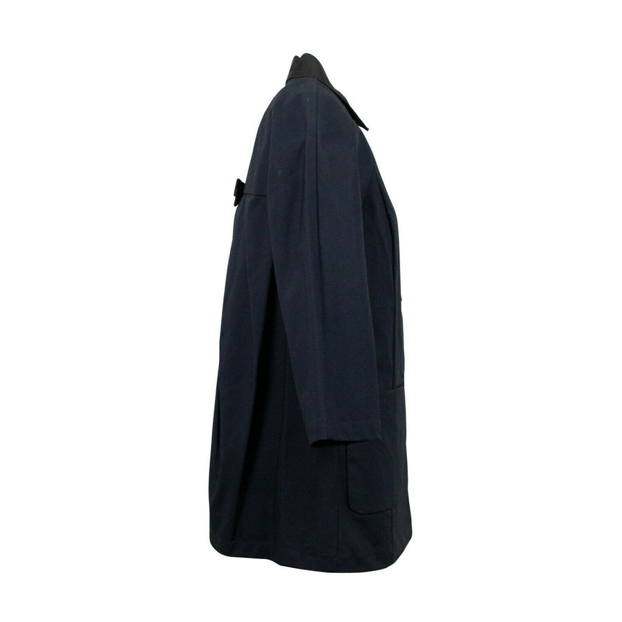 Bow In The Back Coat - Navy