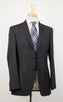 Striped Wool 3/2 Button Suit - Gray