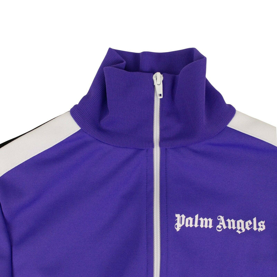 Cropped Zip-Up Track Jacket - Purple