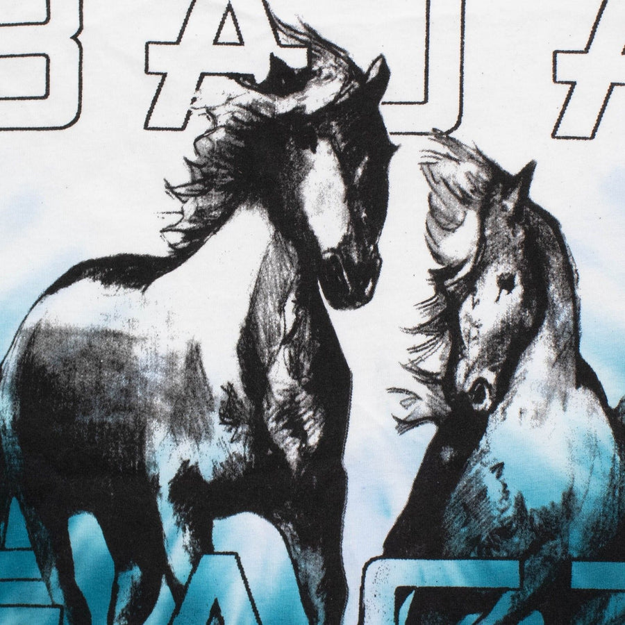 Tie Dye Two Horse Short Sleeve T-Shirt - Blue