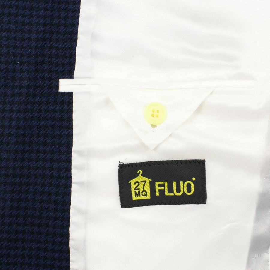 Drop 10 Houndstooth 2 Button Wool Blend Sport Coat - Navy Blue