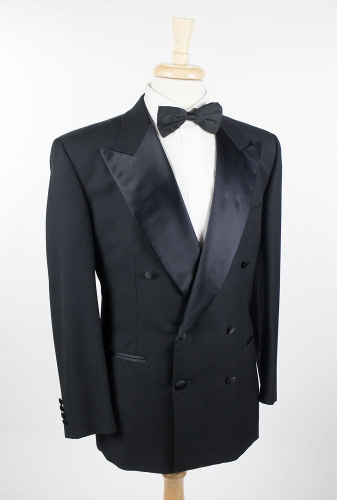 Belvest For Davide Cenci Double Breasted Tuxedo Suit - Black