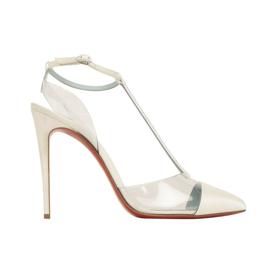 Nosy Strass PVC Satin Pumps - White