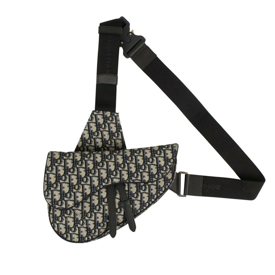 Dior Oblique Saddle Shoulder Bag - Navy Blue
