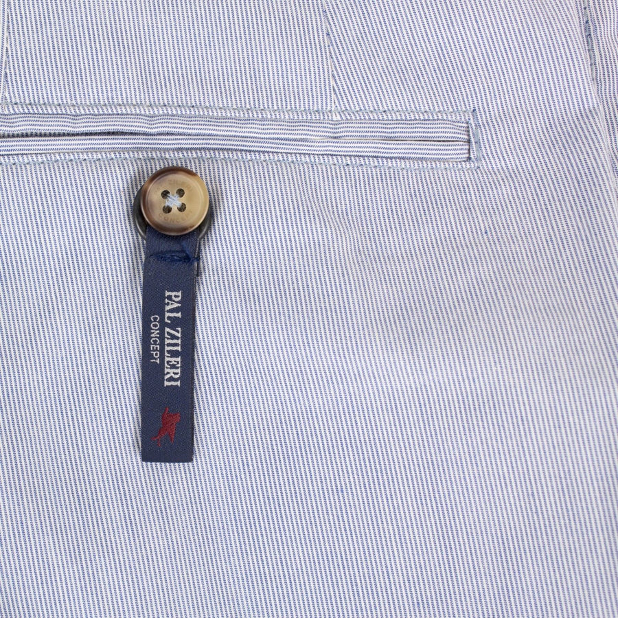 Blue Pinstripe Cotton Dress Pants