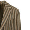 Striped 3 Roll 2 Button Silk Blend Sport Coat - Brown
