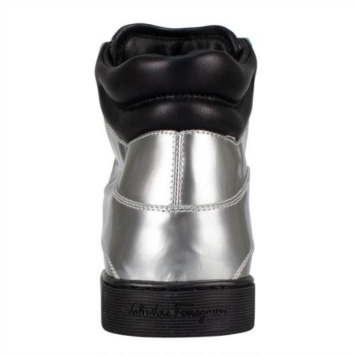 Stephen 2 Metallic Leather High-Top Sneakers - Silver