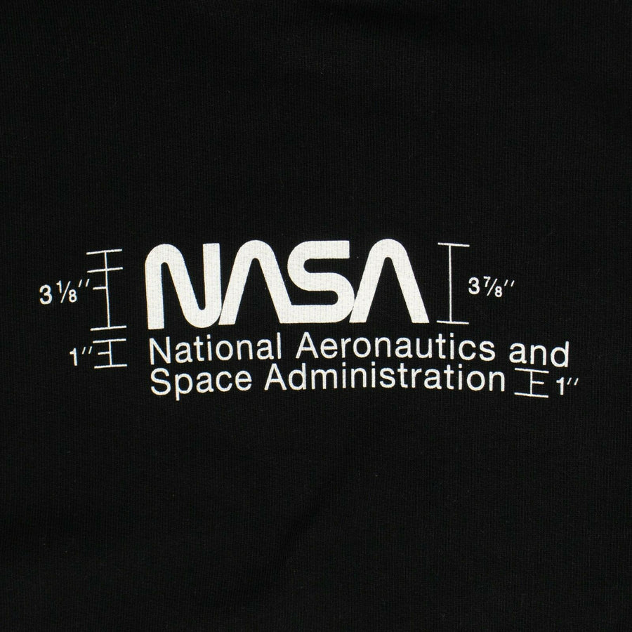 Cotton NASA Slogan Hoodie - Black