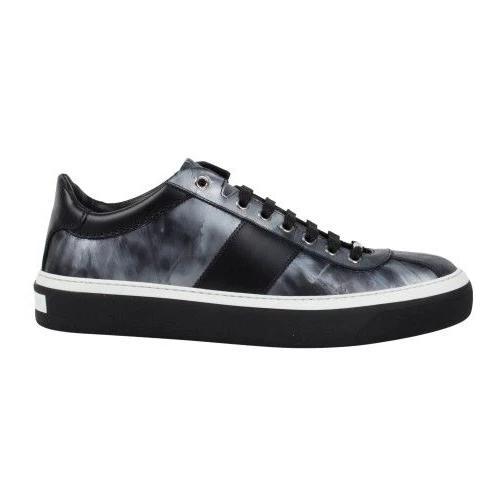 Portman Leather Lace-Up Low-Top Sneakers - Gray / Black