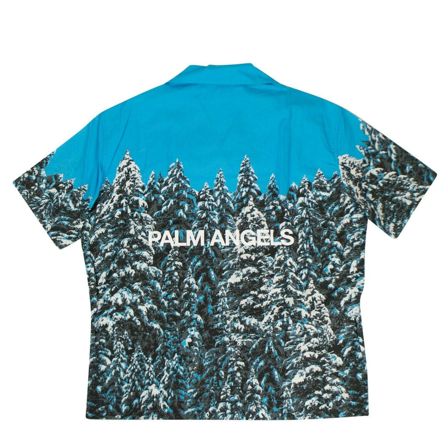 Short Sleeve Pines Hawaii Print Shirt - Blue