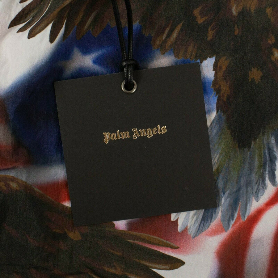 Eagle Print Loose Fit Polyamide Track Pants