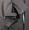 Striped Wool 2 Button Suit - Brown