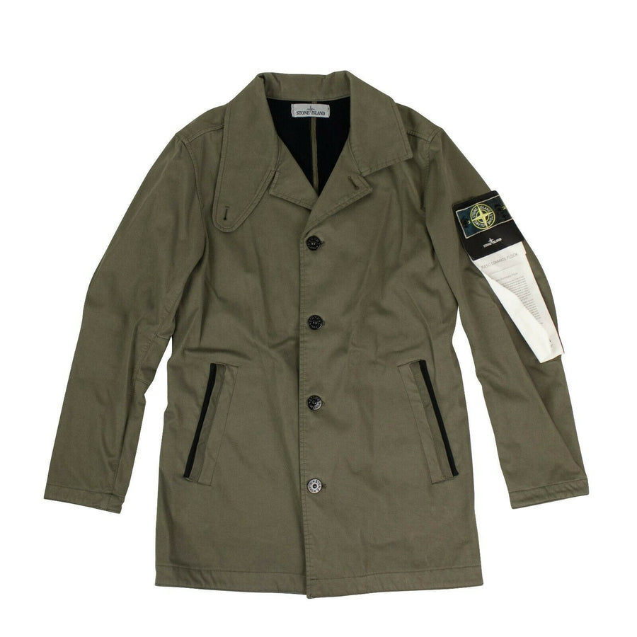 '43531 Raso Gommato Flock' Trench Coat - Green
