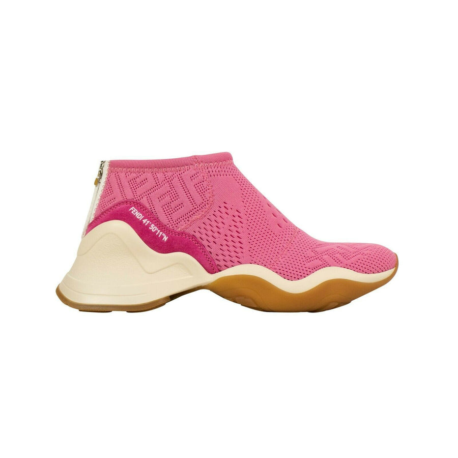 High Tech Jacquard Mid-Top Sneakers - Pink