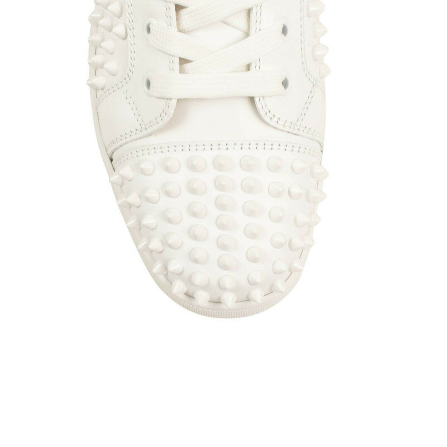 Men's Louis Spikes Calfskin Sneakers - White