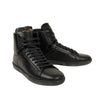 Wolly Leather High-Top Sneaker - Black