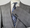 Drop 7 Plaid Wool 2 Button Suit - Light Gray