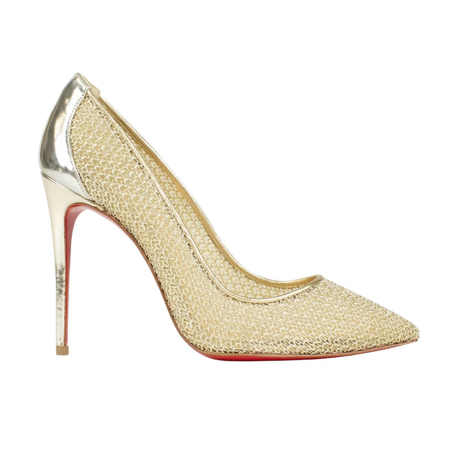 Follies Resille Mesh 100mm Mesh Pumps - Gold
