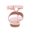 Pink Ankle Strap Leather Sandals