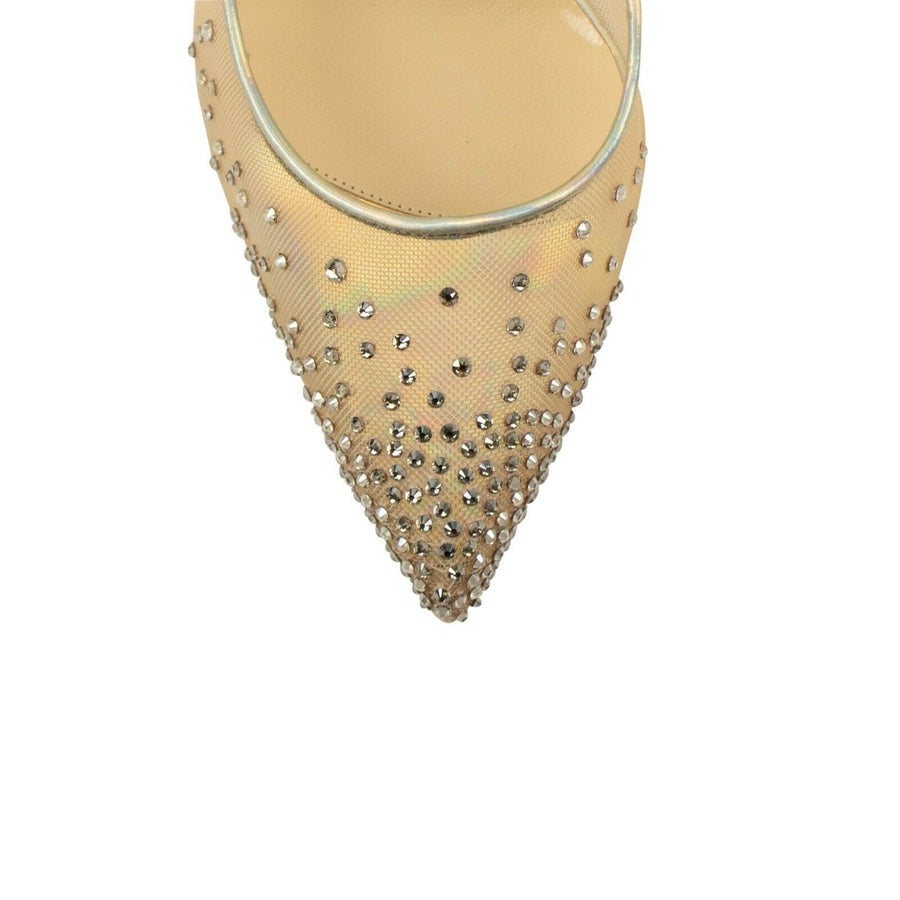 Follies Strass 100mm Mesh Pumps - Metallic Leopard Print