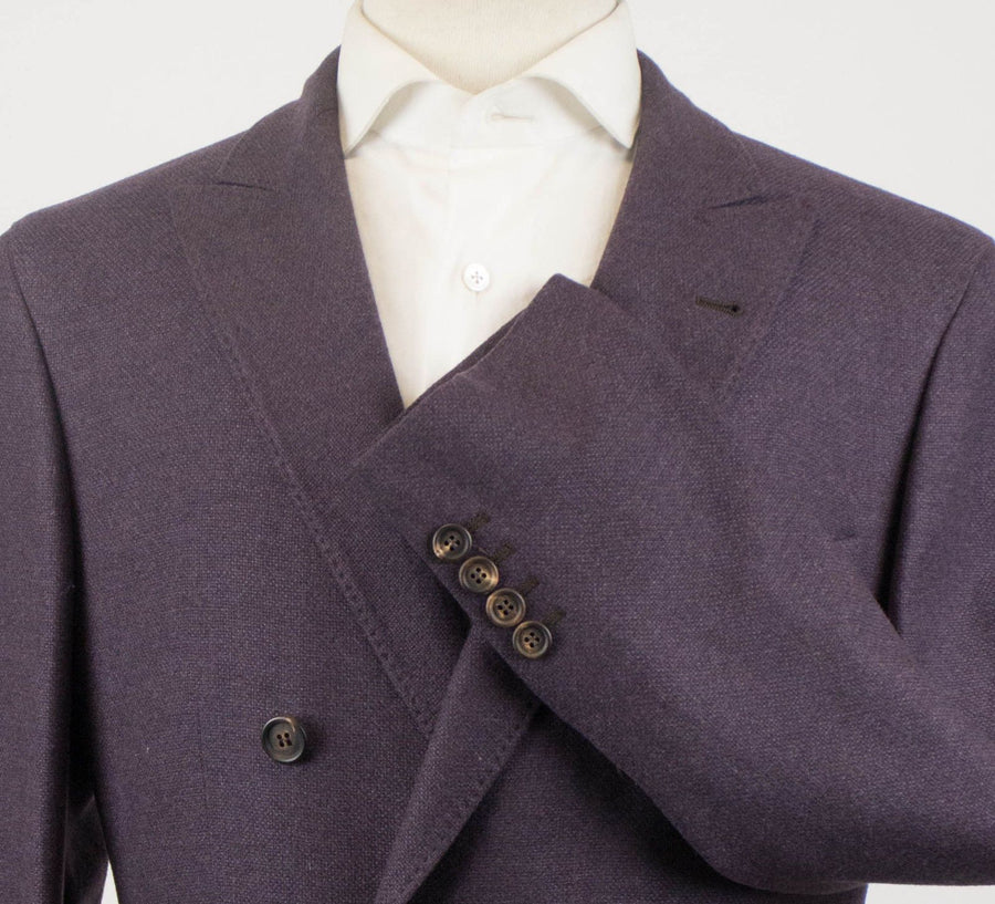 Cashmere Blend Double Breasted Sport Coat - Purple