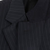 Pin Striped Wool Three Button Suit - Black