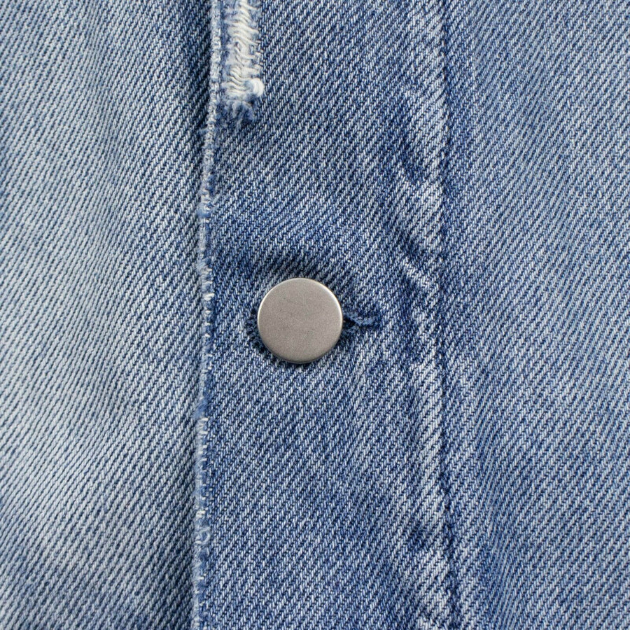 Rocky 2 Rabbit Fur Vintage Denim Jacket - Blue / Lilac