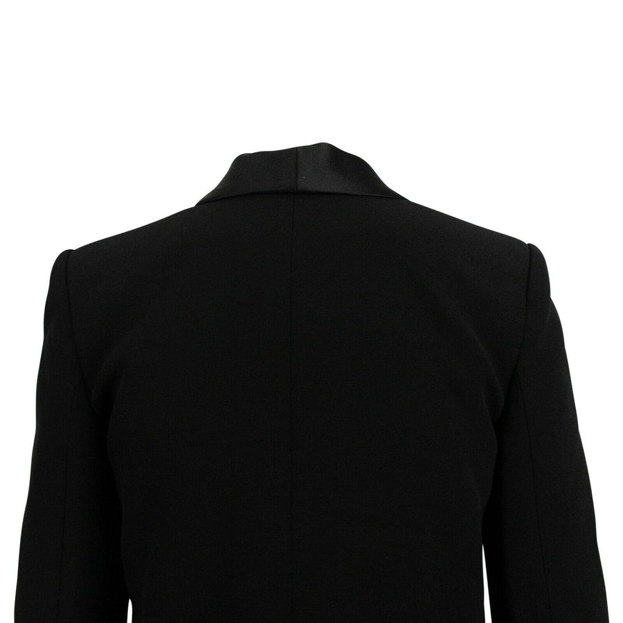 Viscose Blend Double-Breasted Blazer- Black