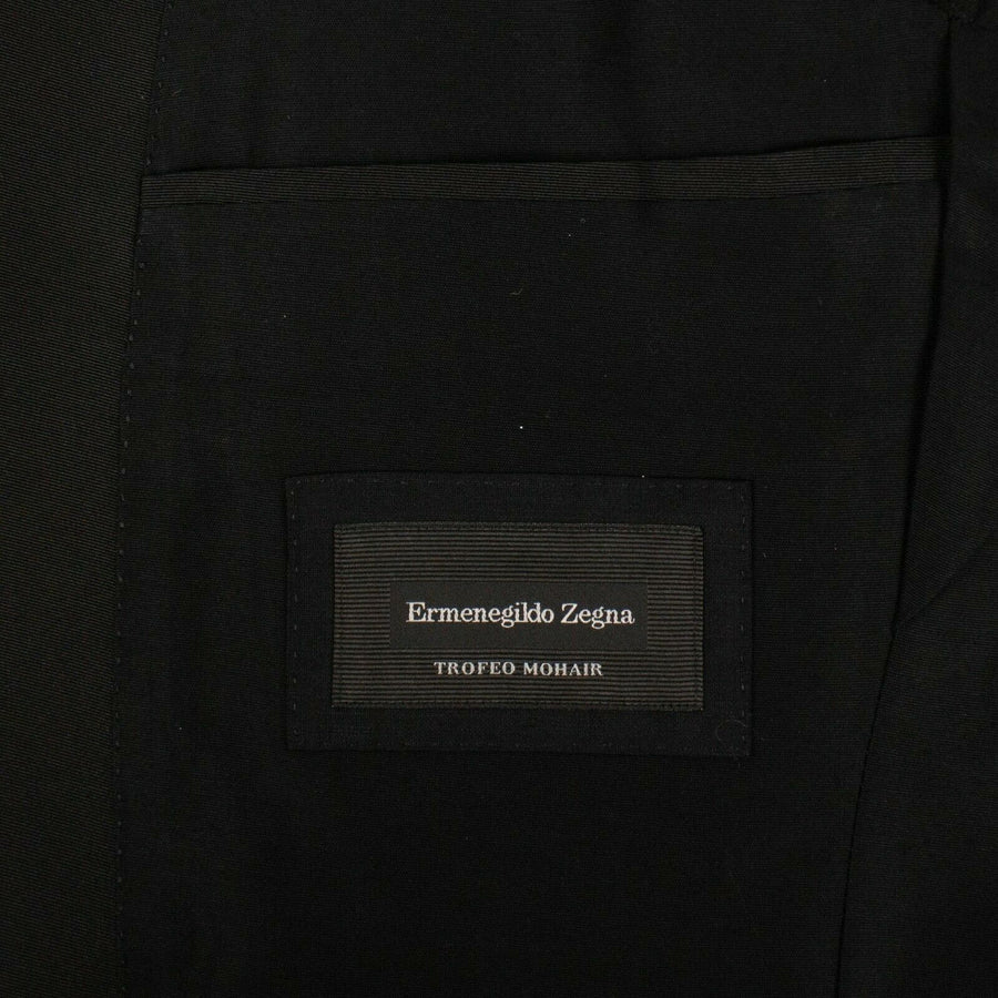 Wool Blend One Button Tuxedo - Black