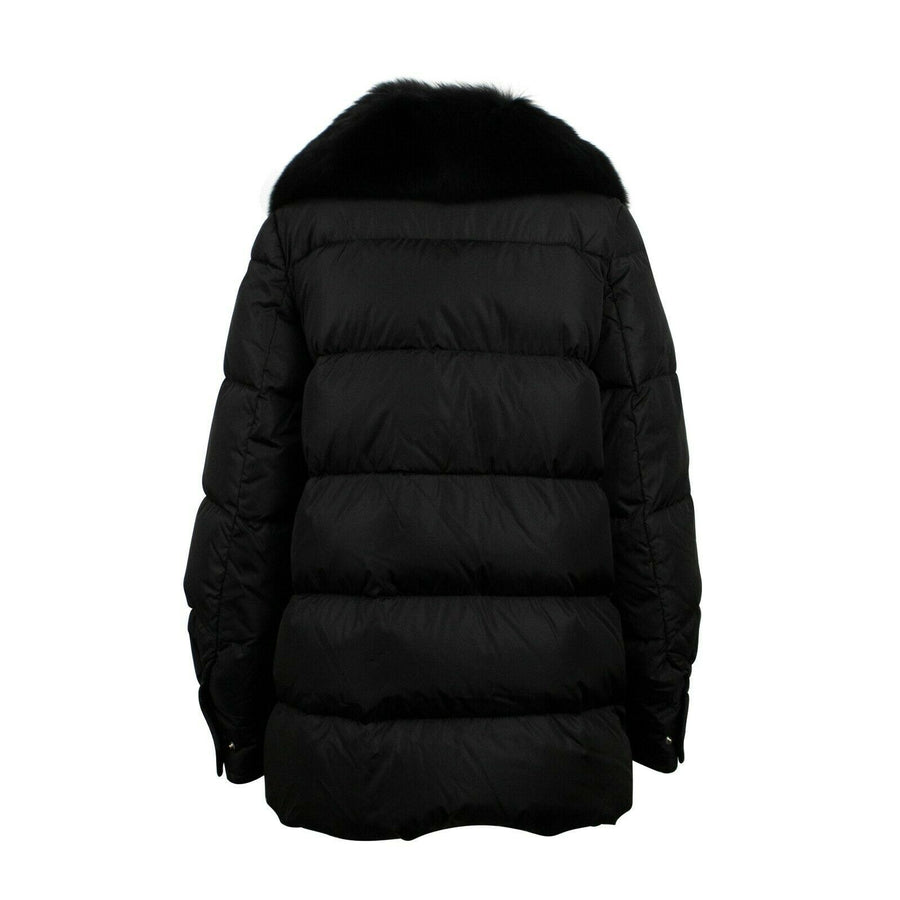 'Mesange' Down Filled Quilted Puffer Coat - Black