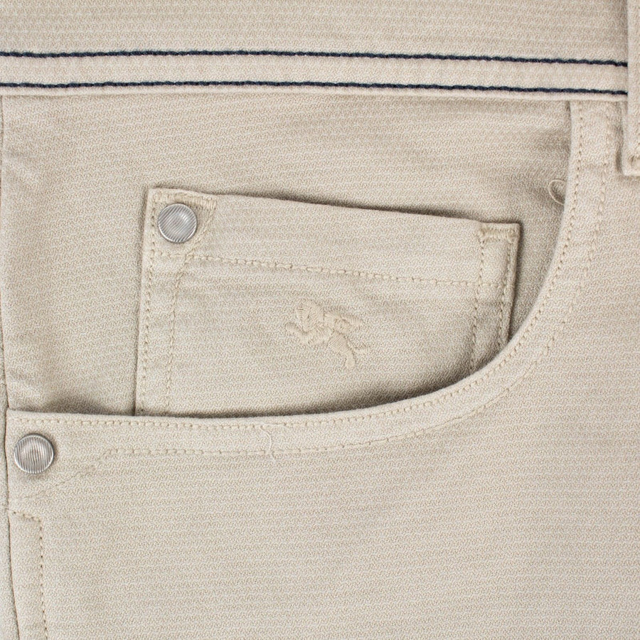 Beige Cotton Blend Pants