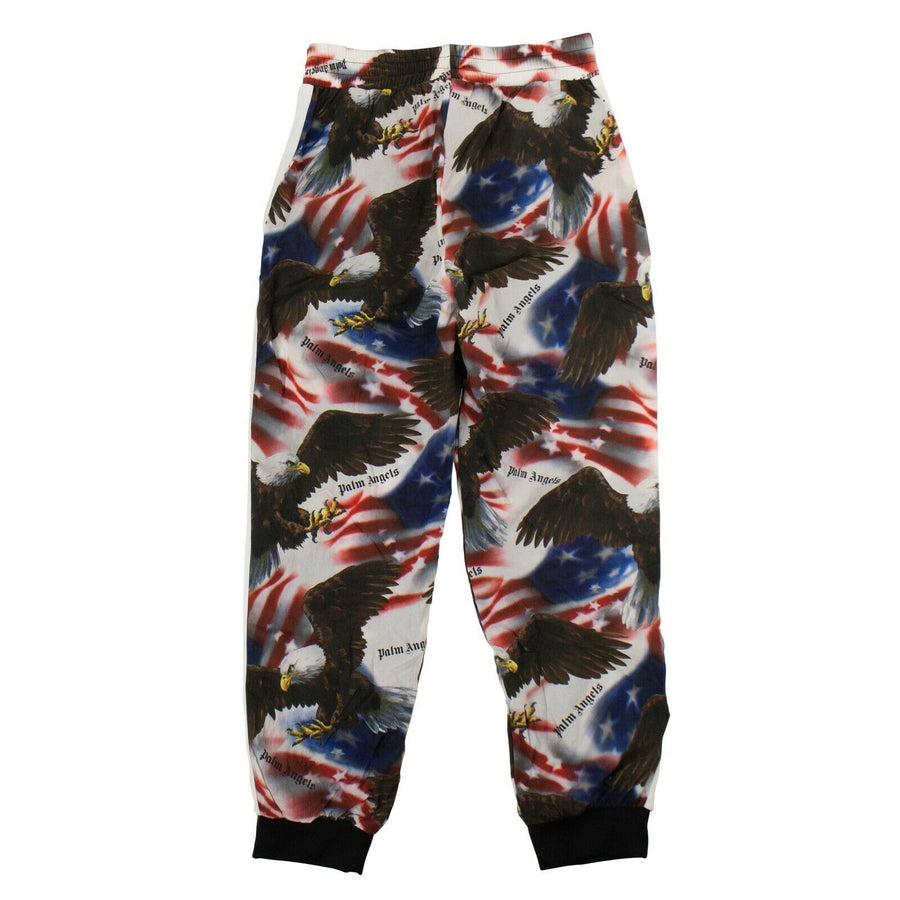 Eagle Print Loose Fit Polyamide Track Pants