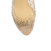 Very Strass PVC 100mm Peep Toe Pumps - Nude