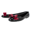 Rubber Bow Flats - Black / Red