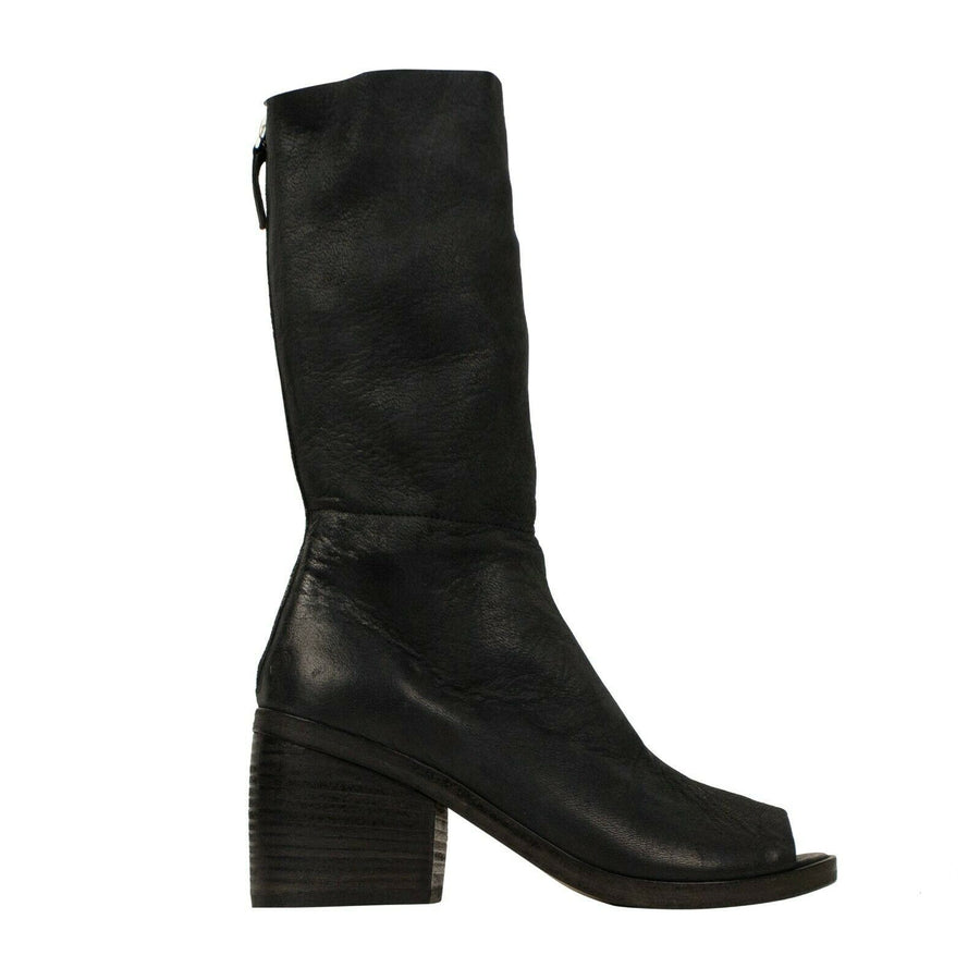 Zuccola Open Toe Leather Boots - Black