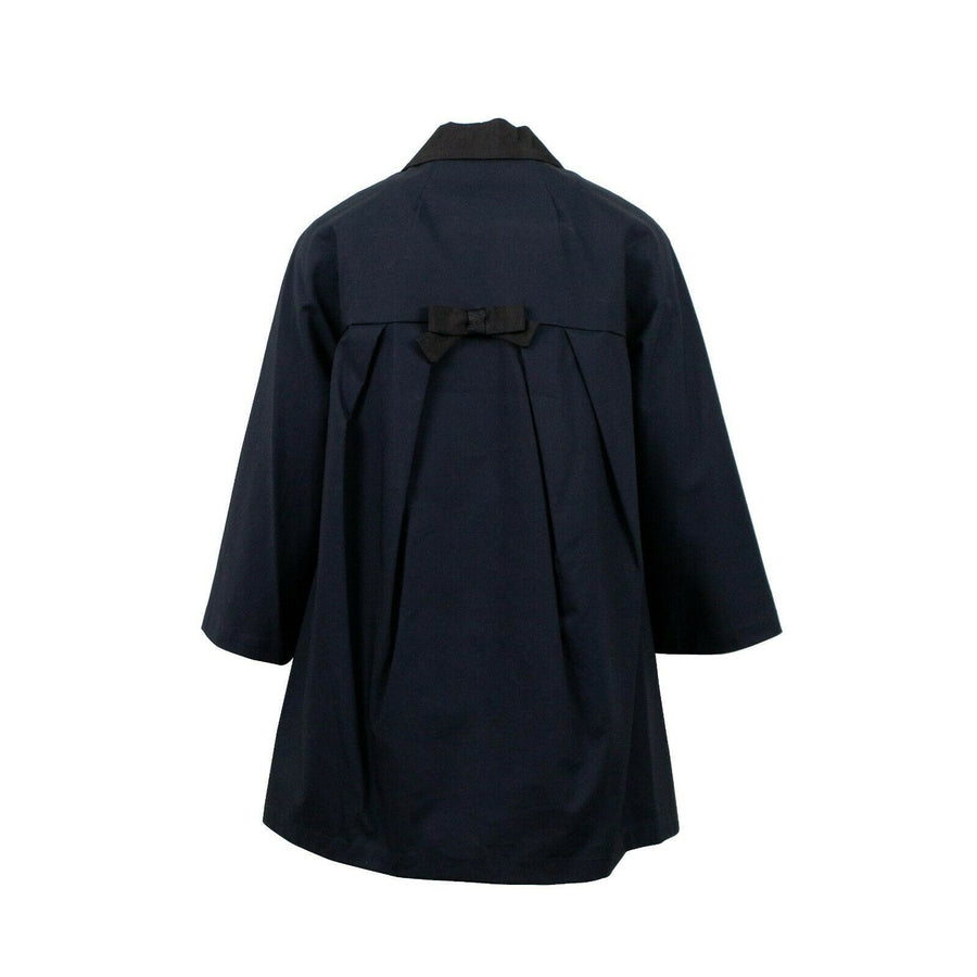 Bow In The Back Coat - Navy