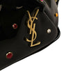 Patent Leather Gem Stud Embellished Belt Bag - Black