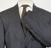 Cashmere Blend Pinstripe Double Breasted Sport Coat - Gray