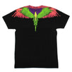 Cotton Glitch Multicolored Wings T-Shirt - Black