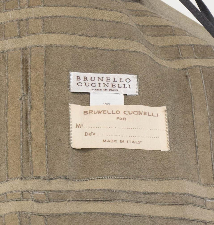 Plaid Mink Fur Jacket Vest - Light Gray