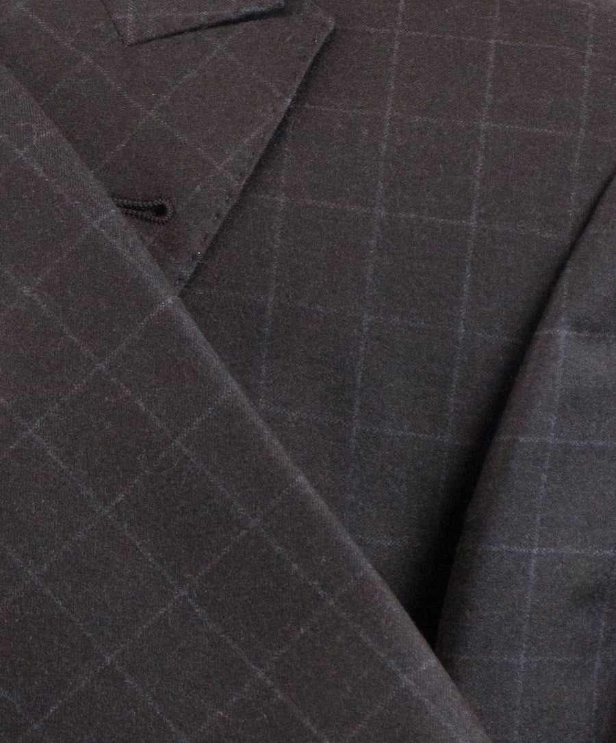 Graph Check Wool Double Breasted Sport Coat - Brown