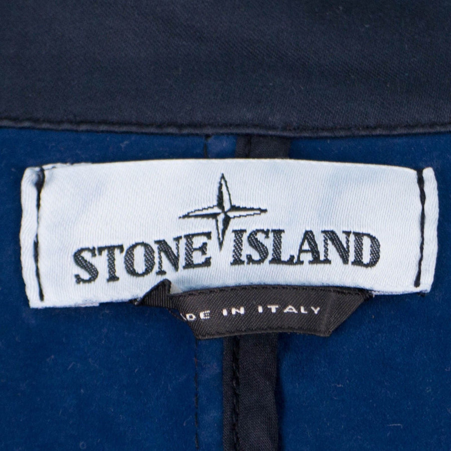 Navy 'Raso Gommato Flock' Mid-length Trench Jacket